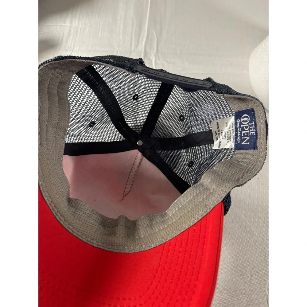 Imperial The Open 148th Royal Portrush Golf Hat Red Navy Mesh Snapback Rope Cap